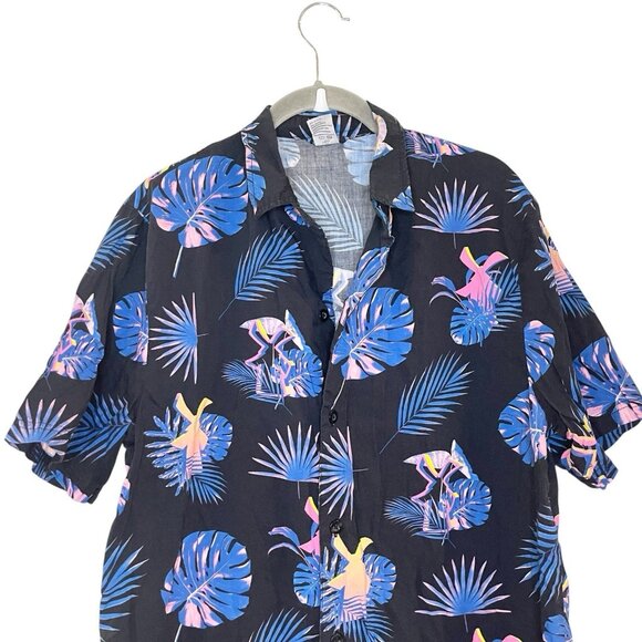 Dutch Bros‎ Shirt Mens Size S Multicolor Hawaiian Floral Pattern Blue Coffee - Picture 3 of 5